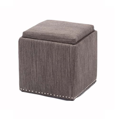 Chase Fabric Ottoman With Flip Tray Lid