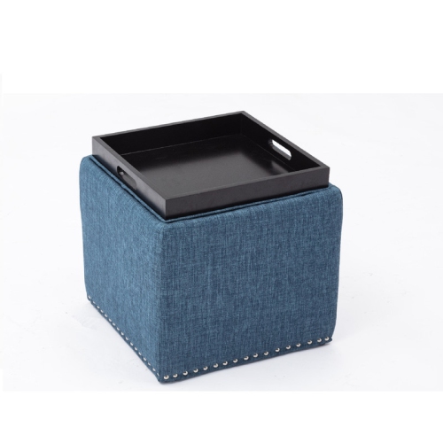 Chase Fabric Ottoman With Flip Tray Lid