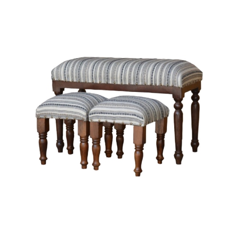 MAISON CONCEPTS  3 Piece Wood Bench And Stools Set (Grayson)