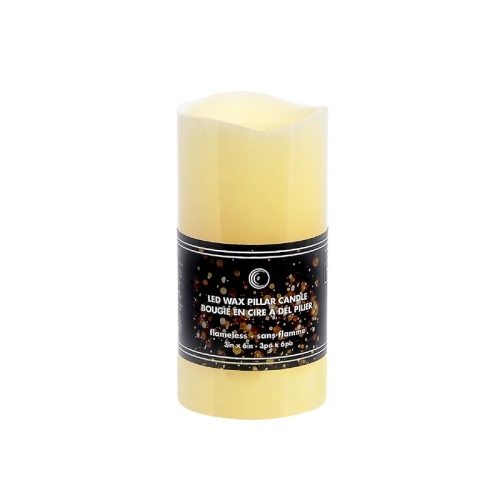 MAISON CONCEPTS  Led Wave Top Unscented Candle With Timer (3 X 6") - Set Of 2 In Ivory