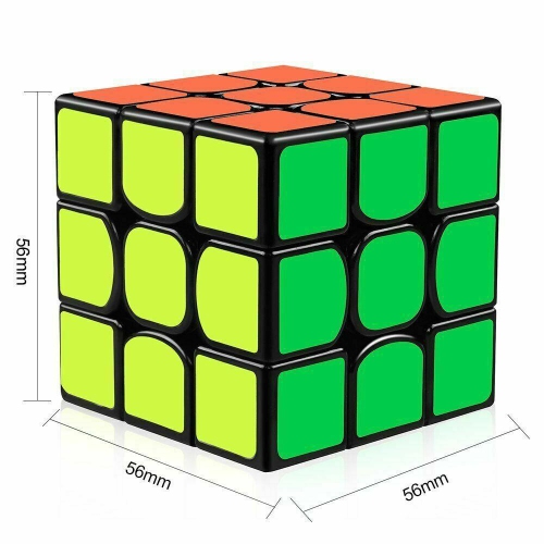 3x3x3 Magic Cube Brain Game Teaser Puzzle Cube Smooth Turning Sticker Black CA