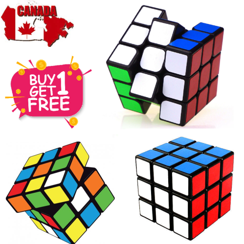 3x3x3 Magic Cube Brain Game Teaser Puzzle Cube Smooth Turning Sticker Black CA