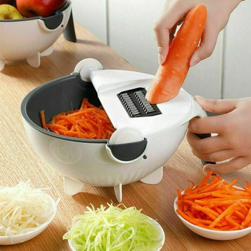 9 In 1 Multifunction Magic Rotate Vegetable Fruit Cutter Grater Washing Basket