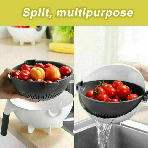 9 In 1 Multifunction Magic Rotate Vegetable Fruit Cutter Grater Washing Basket