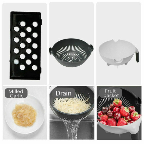 9 In 1 Multifunction Magic Rotate Vegetable Fruit Cutter Grater Washing Basket