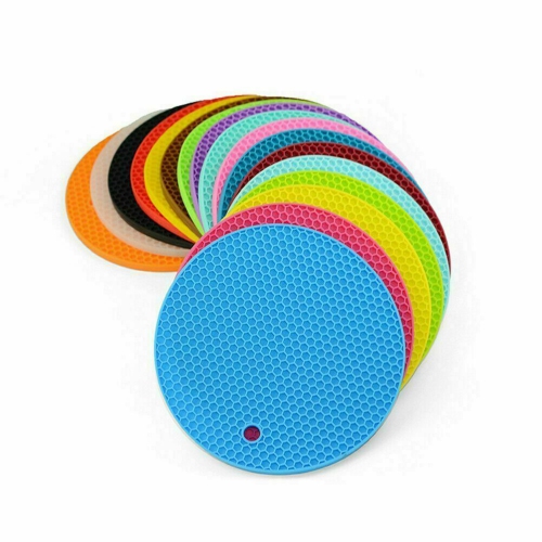 ROUND HEAT RESISTANT SILICONE TRIVET MAT PAN POT HOLDER NON SLIP PAD NEW