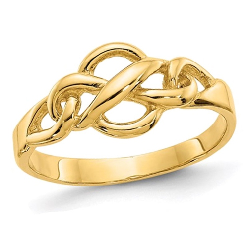 GEM AND HARMONY  14K Gold Free Form Knot Ring (Size 6) In Yellow