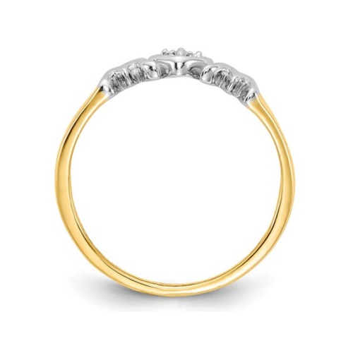 14K Yellow Gold Polished MOM Ring with Diamond Accent