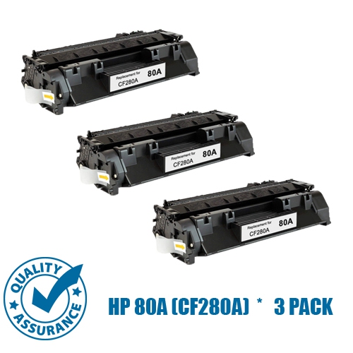 Printer Pro™ Compatible Replacement for 3 Pack HP 80A/hp80a/80a/cf280a Black Toner Cartridge for HP Printer LaserJet Pro M401dw M401dn M425 M425dn