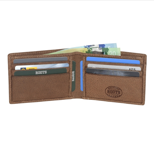 ROOTS Men's Leather Slim ID Wallet