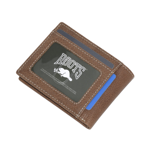 ROOTS Men's Leather Slim ID Wallet