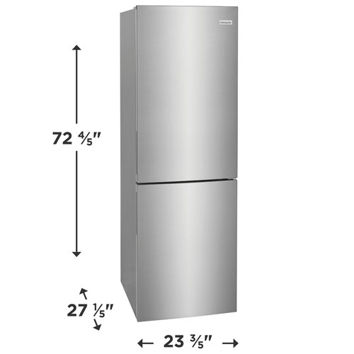 Frigidaire 24" 11.5 Cu Ft Bottom Freezer Refrigerator with LED Lighting -Stainless Steel