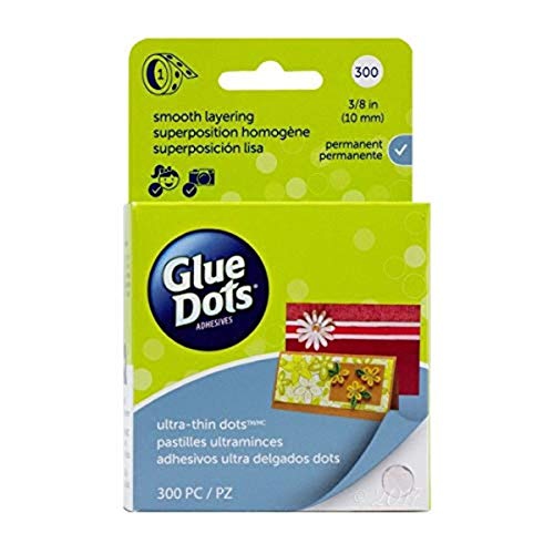 Glue Dots Clear Dot Roll, Ultra Thin .375" 300/Pkg