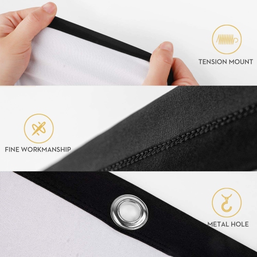 Écran de projection double couche 150 pouces 16: 9 Écran de projection portable 3D avec moins de transmission de la lumière pour le cinéma maison