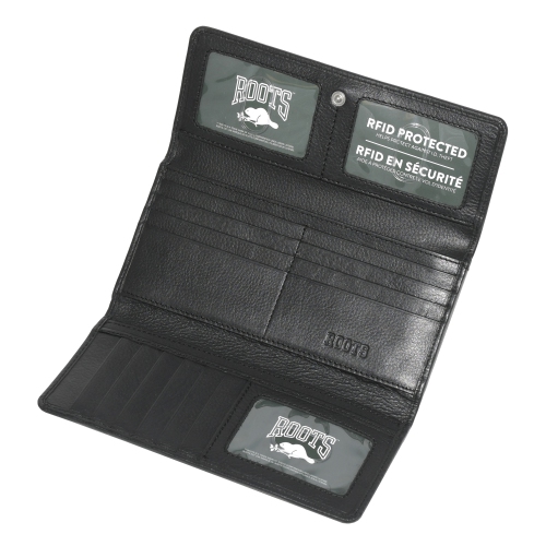 Pochette-portefeuille mince en cuir POUR femmes de ROOTS