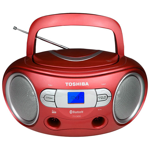 Minichaîne portative CD Bluetooth CWS9 de Toshiba - Rouge