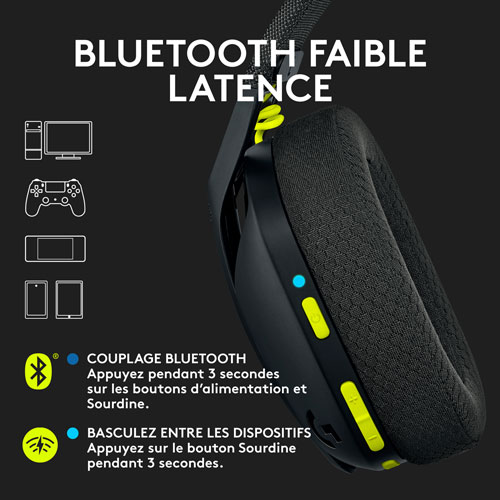 Logitech G435 LIGHTSPEED Bluetooth Wireless Gaming Headset for PC/PS5/PS4/Switch - Black