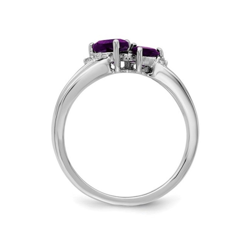 2/3 carat Amethyste Heart Promise Bague en or blanc 10K