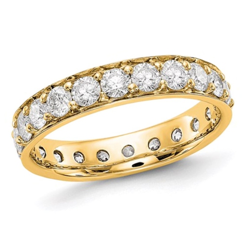 GEM AND HARMONY  2.00 Carat (Ctw H-I, I1-I2) Diamond Eternity Wedding Band Ring In 14K Gold In Yellow