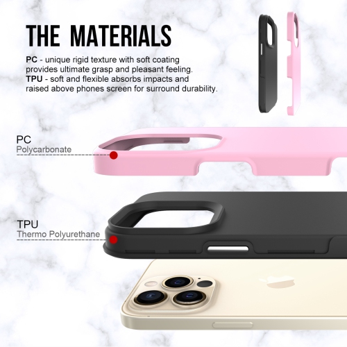 Étui rigide ajusté résistant aux chutes Guardian d’Uolo pour iPhone 13 Pro - Rose