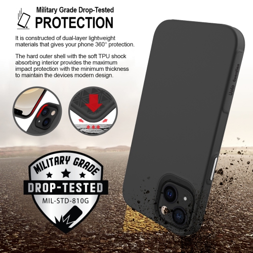 Étui rigide ajusté résistant aux chutes Guardian d’Uolo pour iPhone 13 - Noir