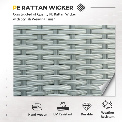 Outsunny Patio Furniture with Thick Cushions, 6 Pieces PE Wicker Patio Sectional Furniture Conversation Set with a Loveseat Sofa, 2 Recliner Chairs,