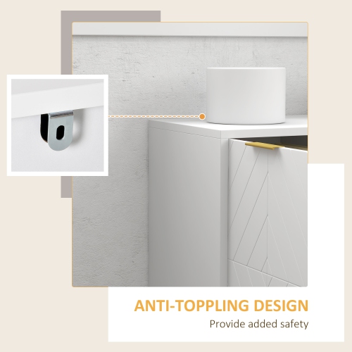 HOMCOM 47" Sideboard Buffet Cabinet with Storage, Contemporary Coffee Bar with Adjustable Shelves and Metal Legs, Kitchen Storage Cabinet with