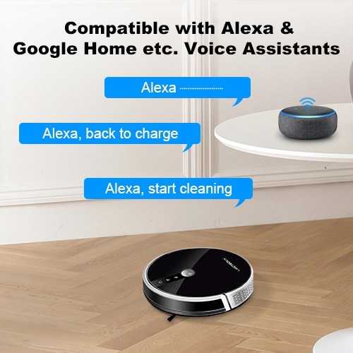LIECTROUX C30B Robot Vacuum with Memory, WiFi App & Voice Control - Black