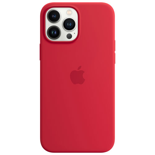 Étui souple ajusté en silicone avec MagSafe d'Apple pour iPhone 13 Pro -RED