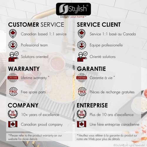 STYLISH Dual Mount 28" Workstation Single-Bowl Composite Granite Kitchen Sink with Built in Accessories in White S-828WH