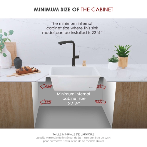 ÉLÉGANT évier de cuisine de 22 po en granite composite blanc à deux cuvettes avec passoire S-822H