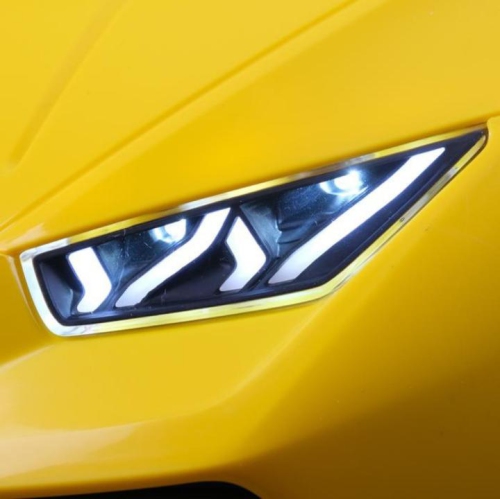 KidsVIP Kids Ride On Lamborghini Huracan 12V Battery Powered 4x4 AWD Electric Car: Rubber Wheels, 1 Leather Seat, Music Player, Lights, Remote