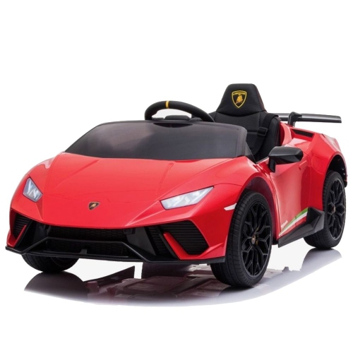 Jouet porteur pour enfants Lamborghini Huracan 12&nbsp;V à batterie 4x4 TI de KidsVIP&nbsp;: Roues en caoutchouc, 1 siège en cuir, lecteur de