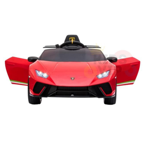KidsVIP Kids Ride On Lamborghini Huracan 12V Battery Powered 4x4 AWD Electric Car: Rubber Wheels, 1 Leather Seat, Music Player, Lights, Remote