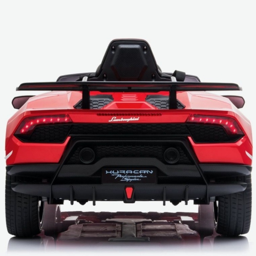 KidsVIP Kids Ride On Lamborghini Huracan 12V Battery Powered 4x4 AWD Electric Car: Rubber Wheels, 1 Leather Seat, Music Player, Lights, Remote