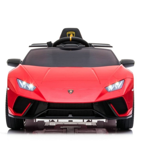 KidsVIP Kids Ride On Lamborghini Huracan 12V Battery Powered 4x4 AWD Electric Car: Rubber Wheels, 1 Leather Seat, Music Player, Lights, Remote