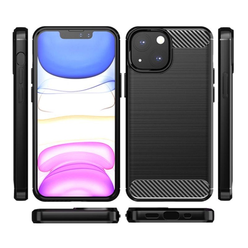 PANDACO Black Brushed Metal Case for iPhone 13