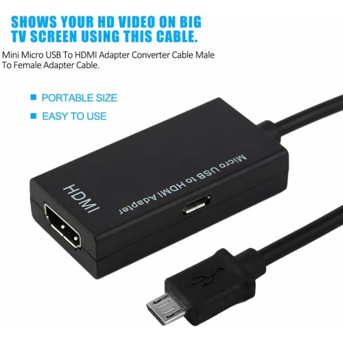 Mini Micro USB to HDMI Adapter Converter Cable Male to Female HDMI 1080P Video