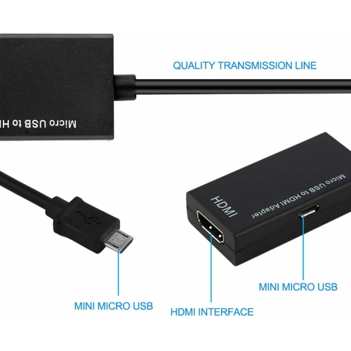 Mini Micro USB to HDMI Adapter Converter Cable Male to Female HDMI 1080P Video