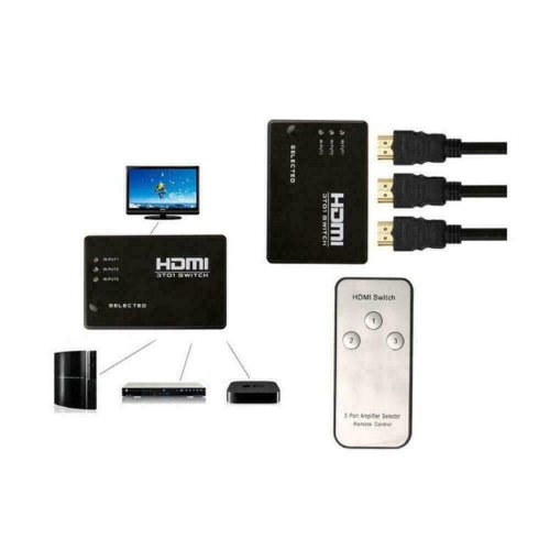 HDMI Switch Splitter Switcher Box 3 in 1 Out Monitor Supports 3D Full HD Remote