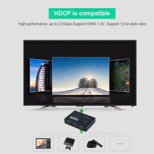 HDMI Switch Splitter Switcher Box 3 in 1 Out Monitor Supports 3D Full HD Remote