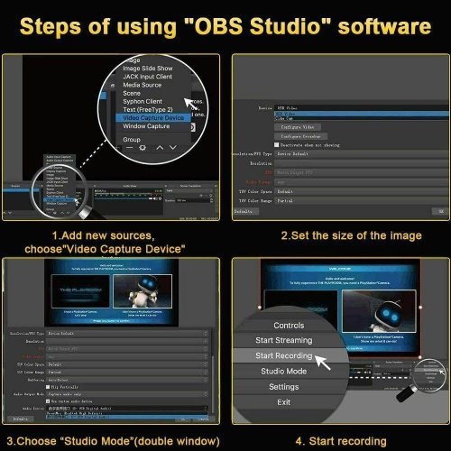 HDMI to USB 2.0 Video Capture Card Screen Recorder 1080P HD Game Live Streaming