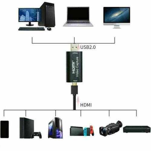 HDMI to USB 2.0 Video Capture Card Screen Recorder 1080P HD Game Live Streaming