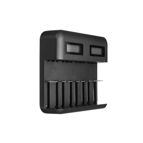 8 Slot Smart Battery Charger LCD Display for C/D/AA/AAA Rechargeable Batteries