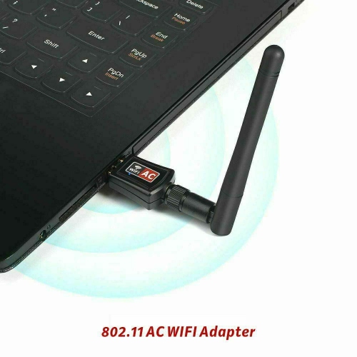 USB WiFi Wireless Adapter 802.11ac AC600 Dongle WPS 5GHz Dual Band 5dBi Antenna