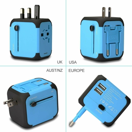 Universal International Travel Adapter 2 USB Power Plug Charger Converter Socket