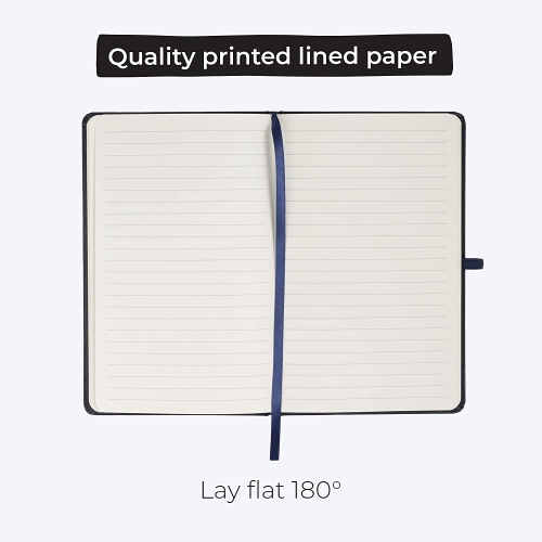 WallDeca – Carnet ligné classique, couverture rigide, 240 pages, ligné, 8.25 x 5 po