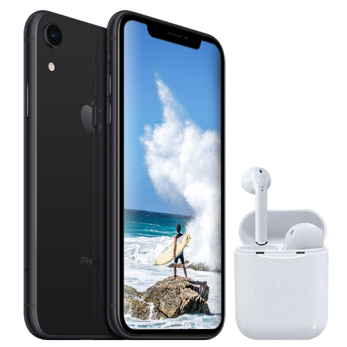Apple iPhone XR 64GB Unlocked Black + Wireless Headphones (Gift