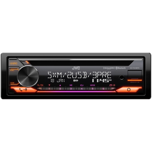 JVC KD-T915BTS In-Dash 1-DIN CD Receiver Featuring Bluetooth, AM/FM Car Radio, Black