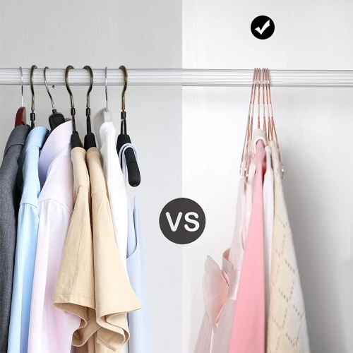 Songmics 20 x Children Sized Rose Gold Stylish Chrome Plated Rust Resistant Space Saving Metal Hangers